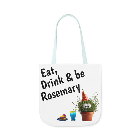 Eat Drink & be Rosemary Canvas Tote Bag, 5-Color Straps